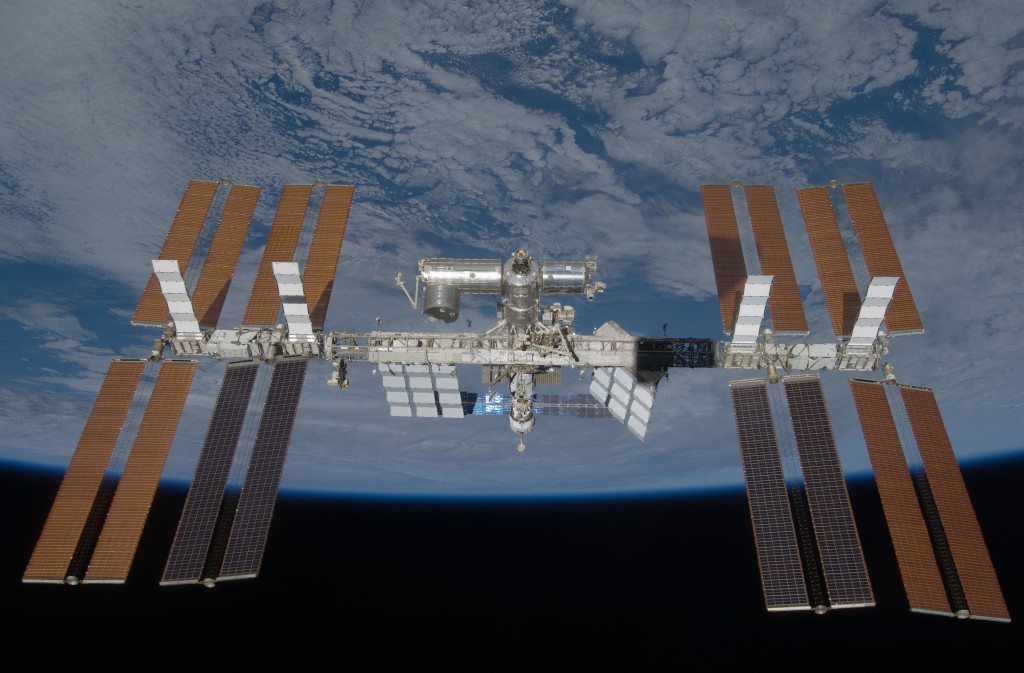 The orbital path of the International Space Station (pictured above) gives SAGE III a unique vantage point to collect scientific measurements of the Earth's atmosphere.